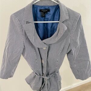 Sandro Navy and White Striped Jacket